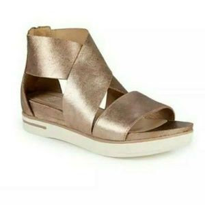 Eileen Fisher Womens GOLD Sport Metallic Sandals